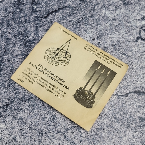 Vtg Crystal Taper Candle Holder By Princess House - Picture 7 of 14